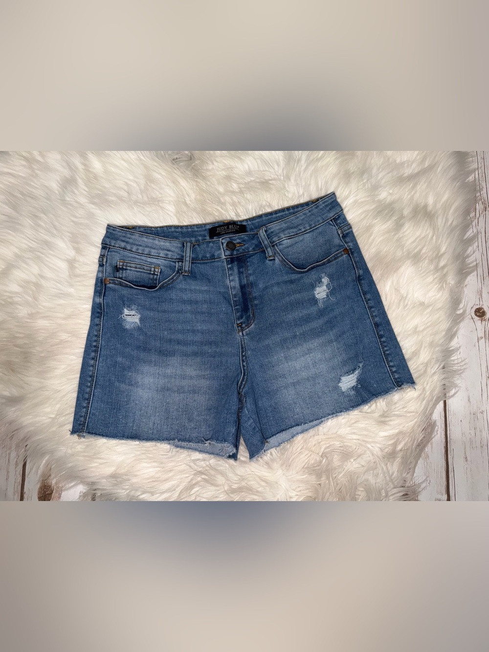 Judy Blue Distressed Large Jean Shorts